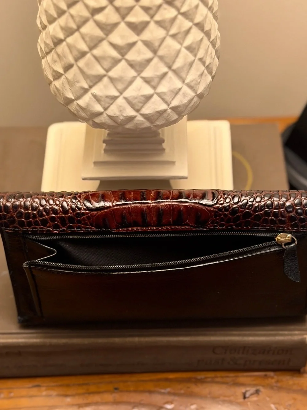 Classic Black & Brown Women’s Leather Wallet Clutch